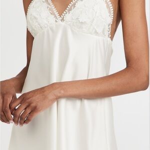 Flora Nikrooz White Satin Lace Chemise nightgown